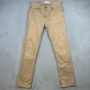 Levis 511 Pants Womens 16 Regular Beige Khaki Slim Fit Straight Leg Casual 28x29